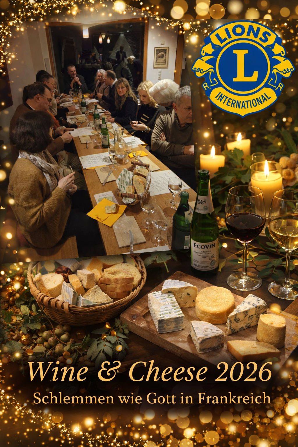 Lions Club Darmstadt beim Wine &amp; Cheese Tasting beim Weingut Geheimrat Schnell in Guntersblum