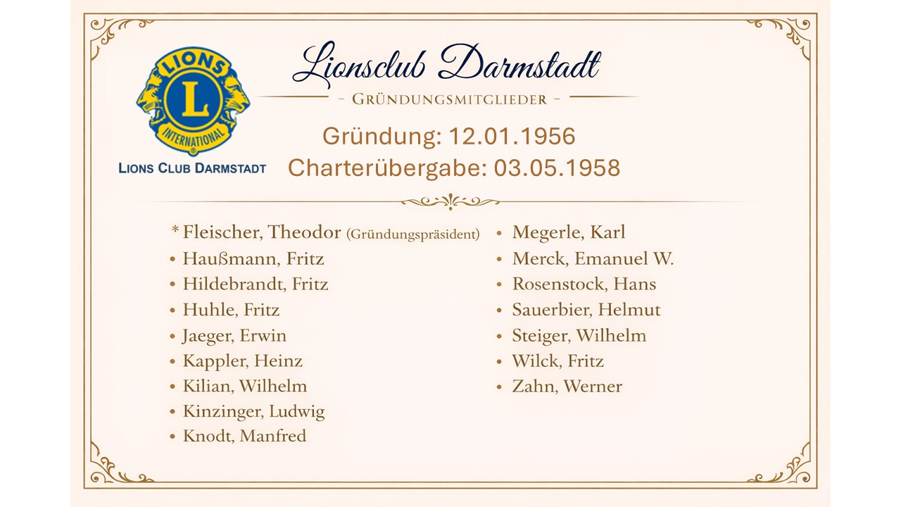 Gründungsmitglieder - Lions Club Darmstadt 1958