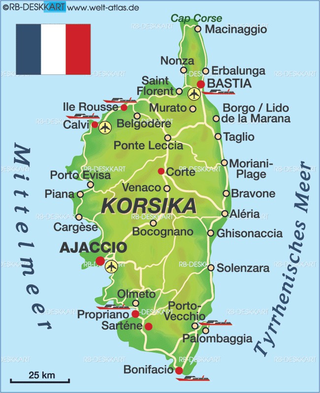 Karte Korsika